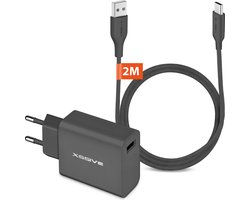 Power Adapter met USB-A naar USB-C Kabel - 2 Meter - 18W - Quick Charge