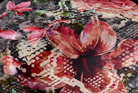 Senzai Snakeflower Dekbedovertrek - Lits-jumeaux - 240x200/220 cm - Zwart van Senzai — afbeelding 2