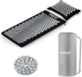 Neo-Sport NS-903 acupressuurmat met noppen, zwart en zilver