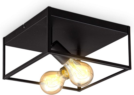 Set van 3 Plafondlamp Industriële Binnen Plafonnière Metaal Kooi voor Slaapkamer
