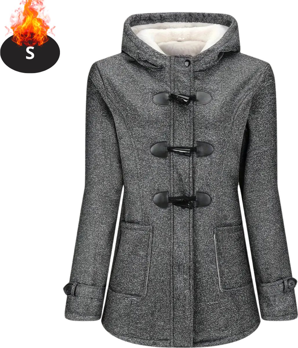Nivard Winterjas Parka Dames Winter Jas Volwassen Stijlvol Donkergrijs