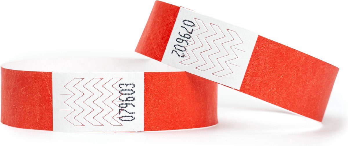200 Polsbandjes, Tyvek Rood