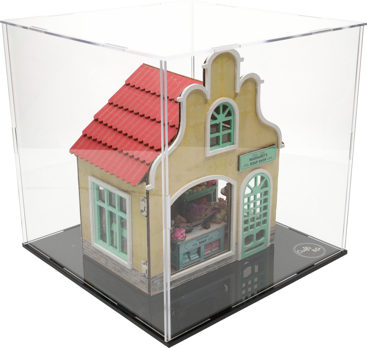 Crafts&Co Cache-poussière Maison Miniature – Vitrine Plexiglas 25x25x25 Cm Pour Collection