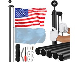 Equivera Vlaggenstok voor aan Huis - Vlaggenmast - Nederlandse Vlag - Koningsdag - Sterke Vlaggen Stok