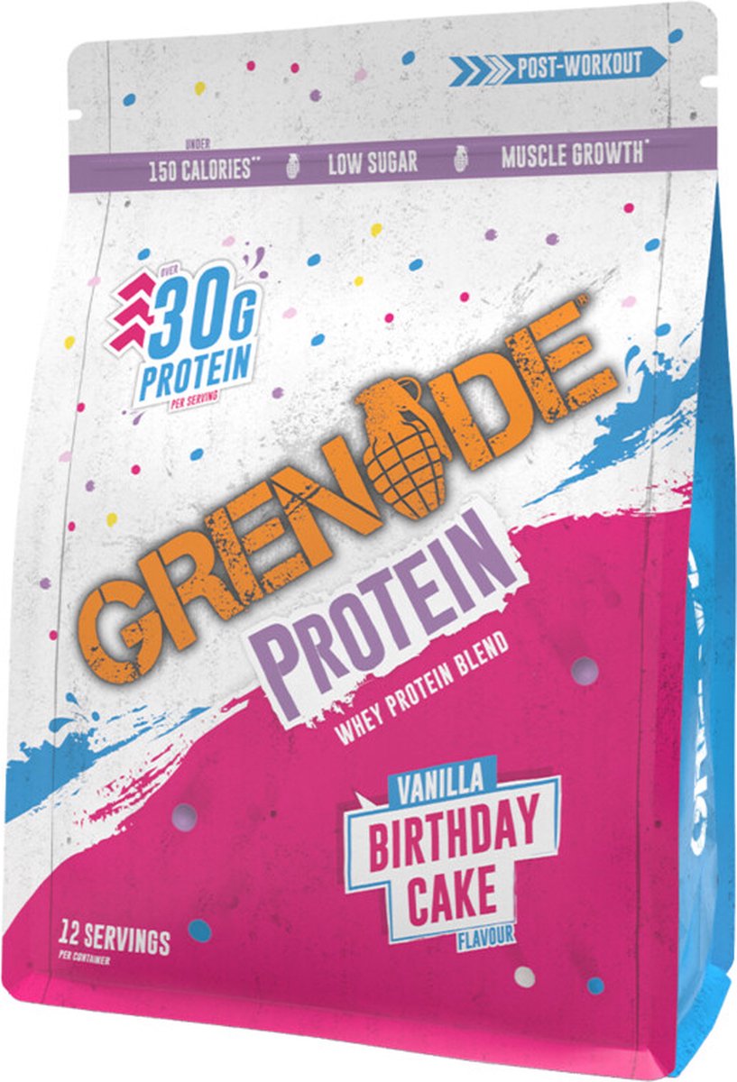 Goedkoopste Grenade Proteine Poeder - Eiwitshake - Eiwitpoeder - Vanilla Birthday Cake - 480 gram