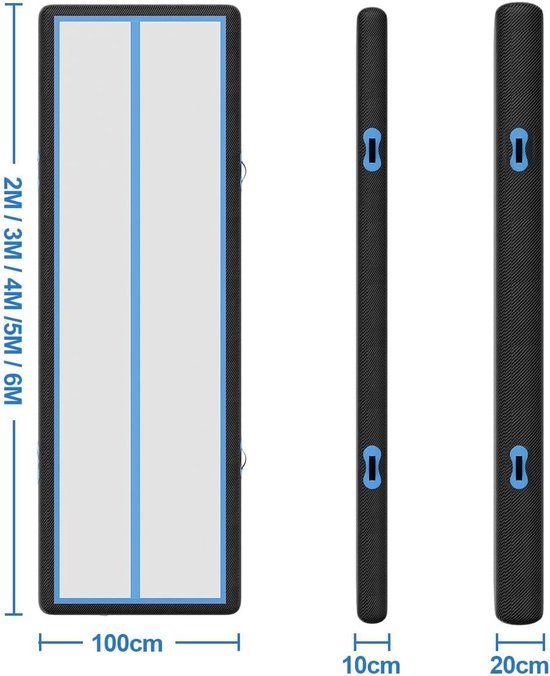 airtrack matte Met elektrische luchtpomp, 10 cm hoog, 2 m, turnmat, mat, gymnastiekmat, yogamat, camping, trainingsmat