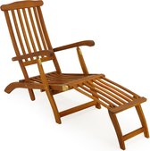 Casaria Ligstoel Queen Mary – Acaciahout 169x54x95cm - Bruin