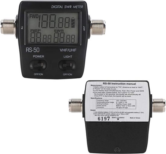 Draagbare SWR Meter met LED Achtergrondverlichting voor Walkietalkies | bol