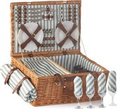 Luxe picknickmand met uitgebreide inhoud voor 4 personen (alles NIEUW