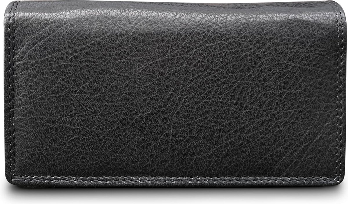THL Design - Portemonnee Dames - Harmonica overslag model - Nappa Leer Zwart