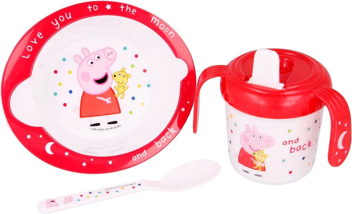 Goedkoopste Baby Trainer set 3-deilig Peppa Pig - Drinkbeker, Kom en Lepel