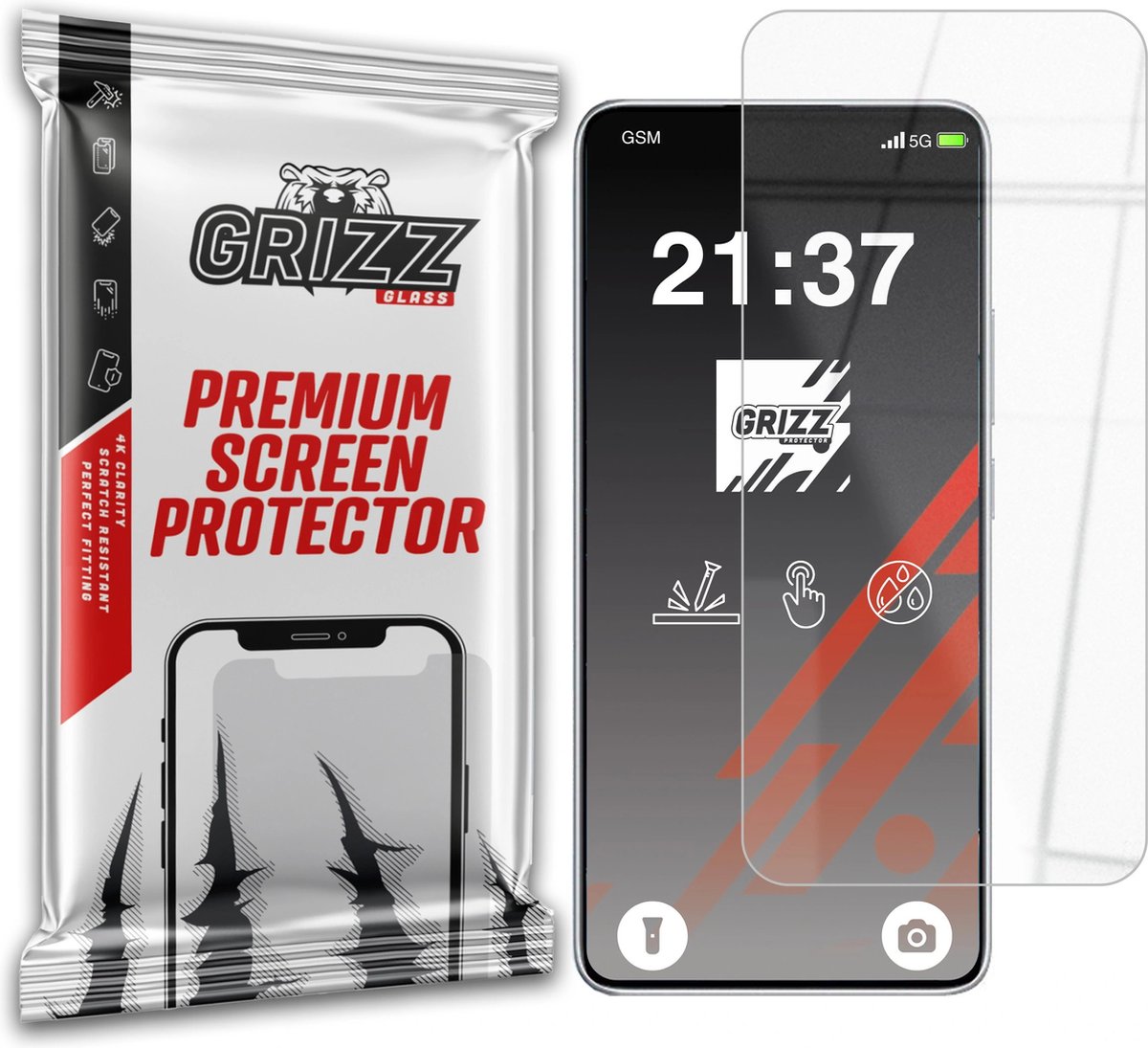 GrizzGlass HybridGlass Screenprotector voor Xiaomi Redmi Note 14 - Transparant