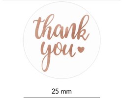 Sluitsticker - Sluitzegel - Thank you Goud | Bedankt | Zakelijk - Trouwerij - Envelop | Goud - Wit | Thank you - stickers | Envelop stickers | Cadeau - Gift - Cadeauzakje - Traktatie | Creativiteit | 50 stuks - 2,5 cm
