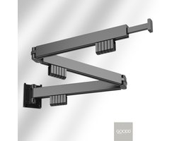 GOODD® Boulogne - Droogrek - Wasrek - Inklapbaar - Uittrekbaar - Zwart - Rvs - Poeder coating mat zwart - 4 armen totaal 114 cm