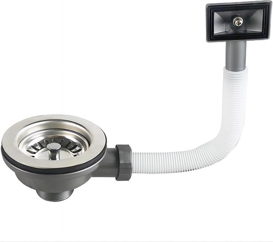Gootsteen Afval Kit 110mm - RVS en PVC Afvoer Zeef met Vierkante ...