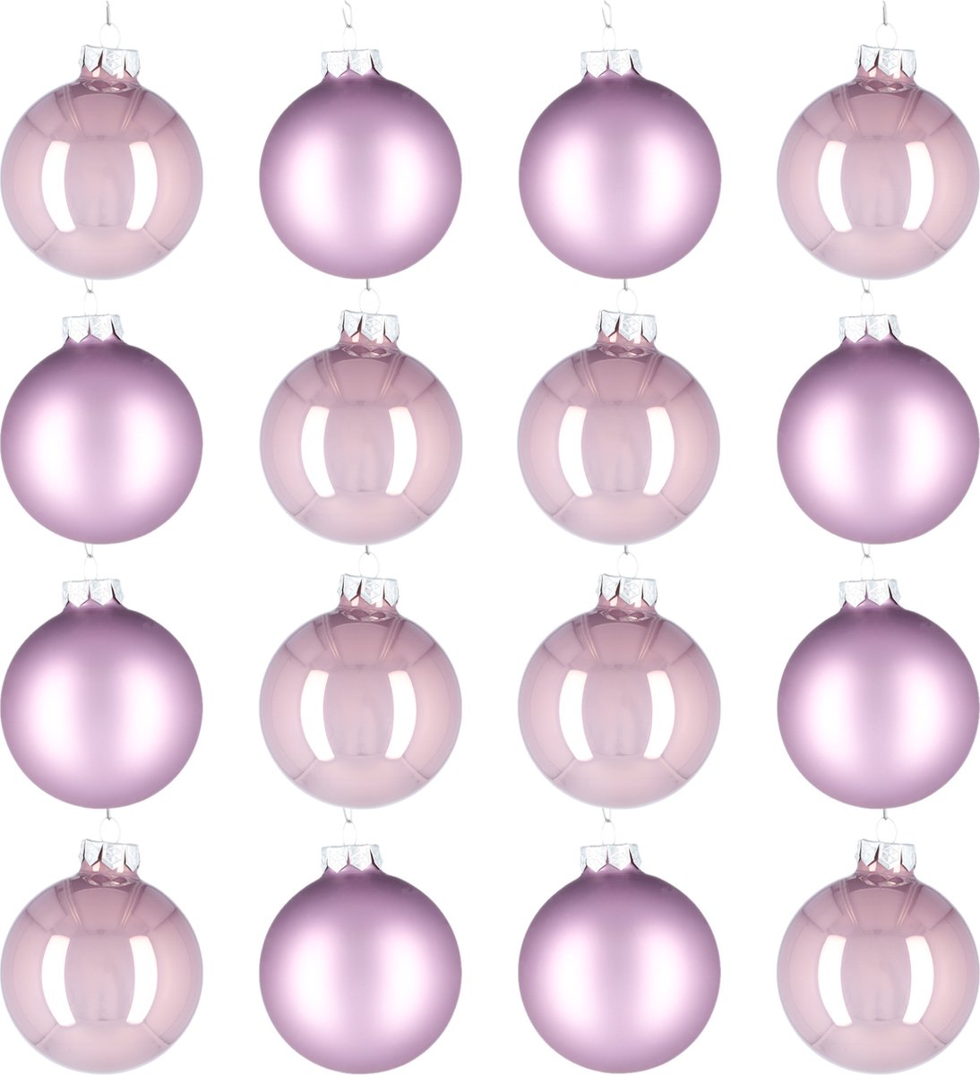 Glazen kerstballen - Kerst decoratie - Kerstversiering - 80mm - Lilac Sage - Ballen van glas voor in de kerstboom! - 16 stuks