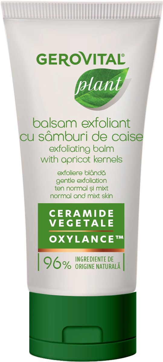 Exfoliërende balsem met abrikozenpitten - 96% natuurlijke ingrediënten - Niacinamide en Plantaardige Ceramiden+Oxylance™ - dermatologisch getest - 100ml