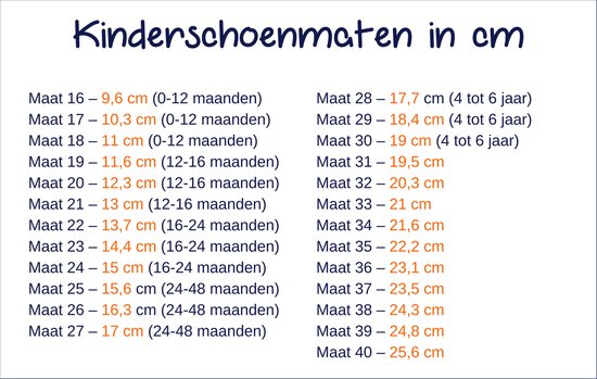Kinderschoenmaat in cm hotsell