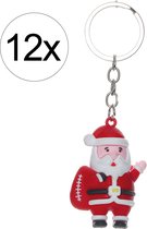 Kerstsleutelhanger, 6 stuks kerstthema sleutelhangers, PVC Kerstmis sleutelhanger sleutelhanger hanger voor auto sleutels tas decoraties cadeau