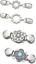 Steentjes T-shirtclips, 4 stuks shirtclips voor dames, kleding, sjaal Steentjes T-shirtclips, 4 stuks shirtclips voor dames, kleding, sjaal