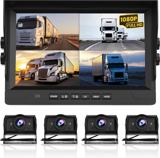 Strex Achteruitrijcamera Set Bedraad Met 4 Camera's