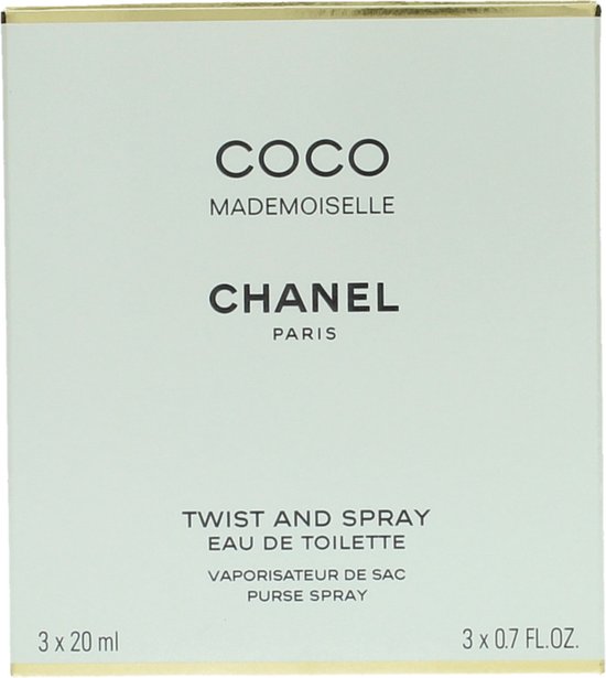 Verpakking van Chanel Coco Mademoiselle Eau de Toilette Twist and Spray.