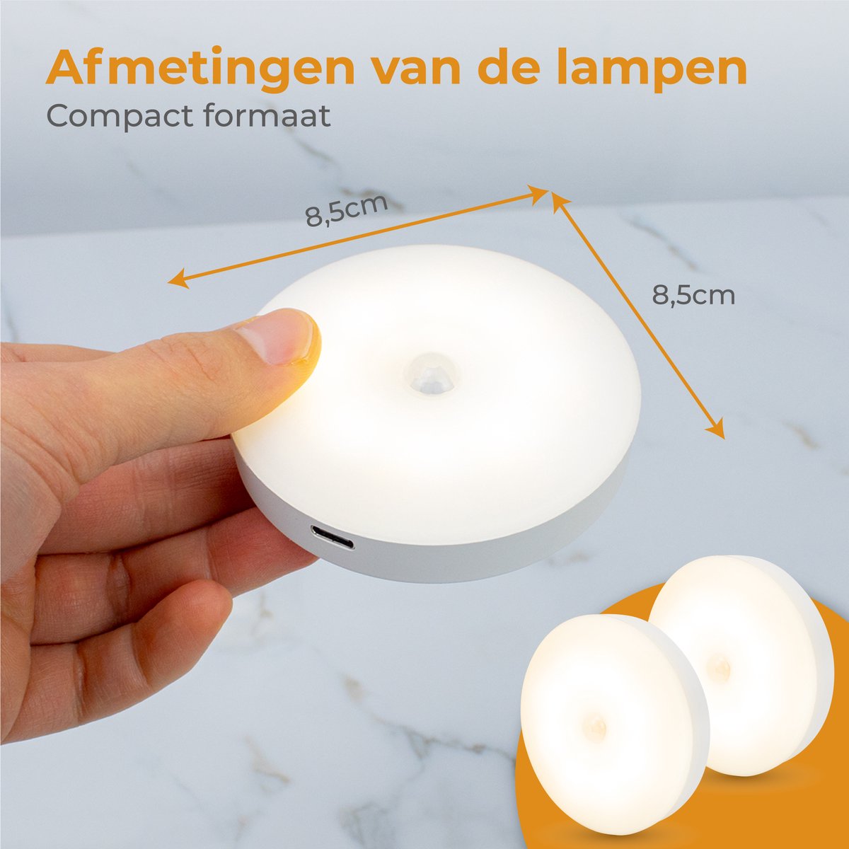 Nuvance Draadloze Ledlamp - 2 Stuks - Nachtlampje - 4 Standen - Magnetisch - Dag & Nacht Sensor - Usb Oplaadbaar - Kastverlichting — cadeau in Wonen & Interieur - foto 7