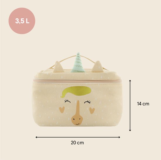 Trixie Lunchtas - Mrs. Unicorn - Koeltas voor kinderen - Met naamlabel - Thermische Tas voor Lunch - Thermal Lunch Bag - Roze van Trixie — afbeelding 3