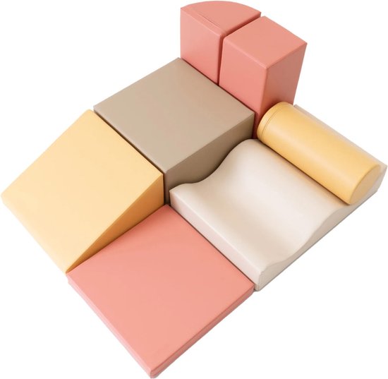 Iglu Softplay foam blokken set - 7 speelblokken - pastel pink van Merkloos — afbeelding 4