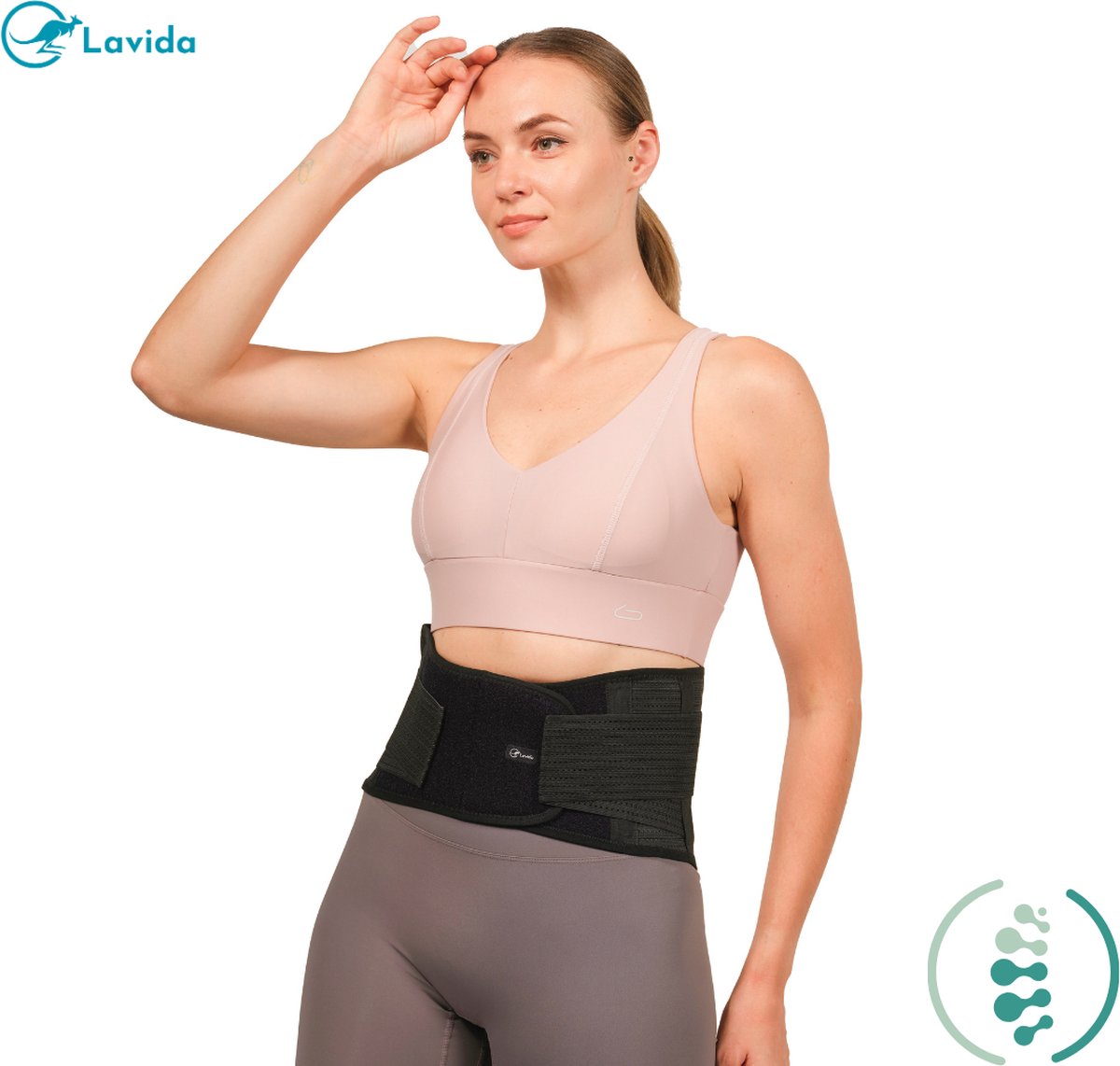 Lavida®Rugbrace Onderrug- Waisttrainer-Rug Corrector-Houdingcorrectie-Verstelbaar-Afslankband- Man&Vrouw - Large -Zwart