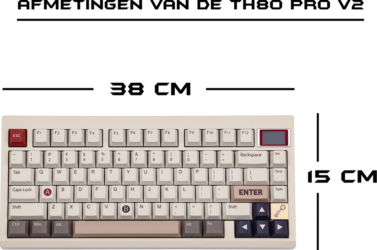 EPOMAKER TH80 Pro V2 - Wit - Mechanisch Draadloos Toetsenbord - 75% - QWERTY - Mechanical Keyboard met Mini Scherm - Wisteria Linear thumbnail 5