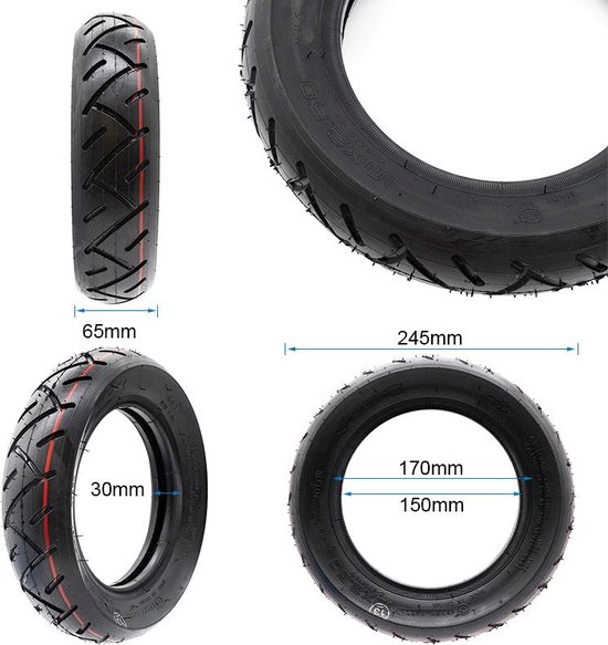 10 inch Vacuüm Banden 10x2. 70-6.5 Tuless band V... - Vicedeal