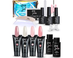 Miss Jules® Luxe Complete Polygel Kit - Polygel Nagels Starterspakket - 4 Kleuren - HEMA & TPO Free - Incl. 36W LED Lamp, Primer, Nail Cleanser & Instructievideo (NL)