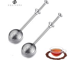 Equivera Theehouder voor Losse Thee - Thee Zeef - Theezeef - Theezeefjes voor Losse Thee