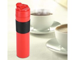 Draagbare mini espressomachine - Handmatige druk koffiemachine voor thuis, kantoor en reizen - Rood