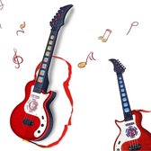 Playos® - Elektrische Gitaar 2.0 - Rood - met LED verlichting - met Draagriem - Liedjes - Speelgoedgitaar - Muzikaal Speelgoed