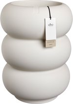 Elho Amber Roll High 43 - Bloempot voor Binnen & Buiten - 100% Gerecycled Plastic - Ø 43 x H 58 cm - Linnen wit