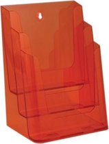 Folderdisplay 3 vaks A4 transparant Neon Oranje
