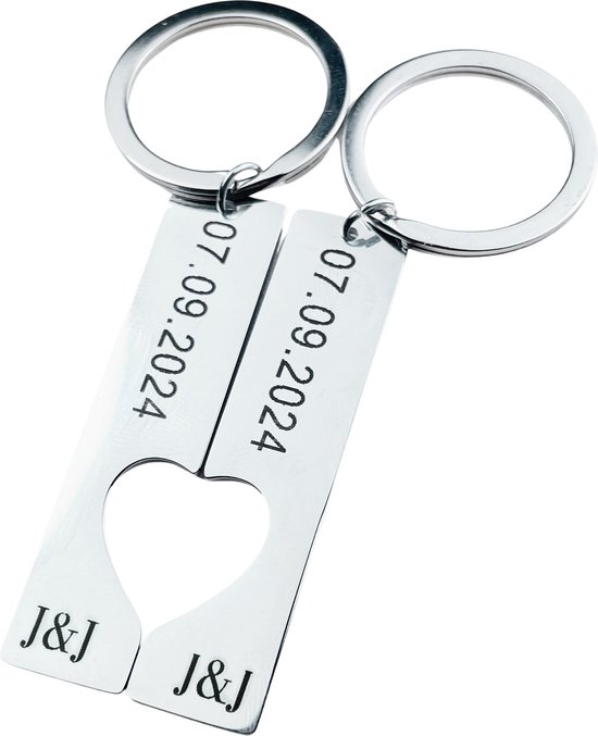 Sleutelhanger met naam + datum cadeau
