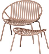 WOOOD Bruce Fauteuil - PP/Metaal Aluminium - Zalm Roze - 73x81x72 cm