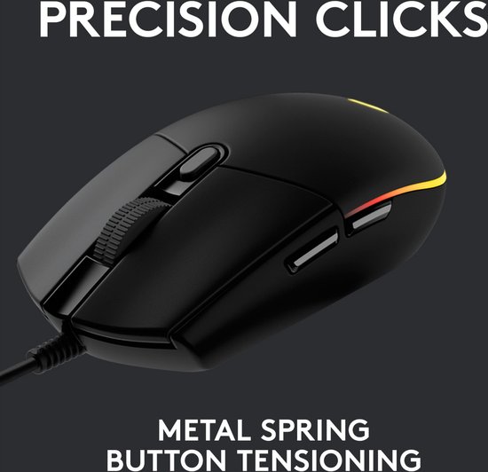 Logitech G203 LIGHTSYNC - Bedrade Gaming Muis - RGB verlichting - Zwart