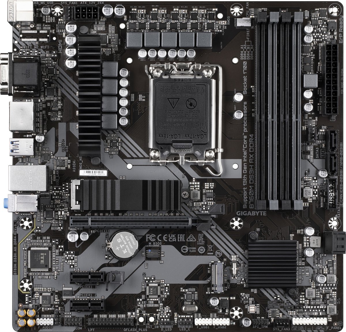 Gigabyte B760M DS3H DDR4 - Moederbord - Micro-ATX - Socket LGA1700 - Intel B760 - DDR4