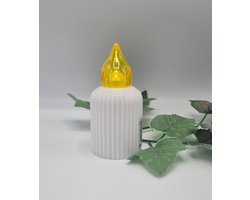 Led kaars - Altus 2 - Geel (Warm Wit) - 90 branddagen - Inclusief batterijen - Flikkerend vlam - Grafkaars - Herdenkingslicht