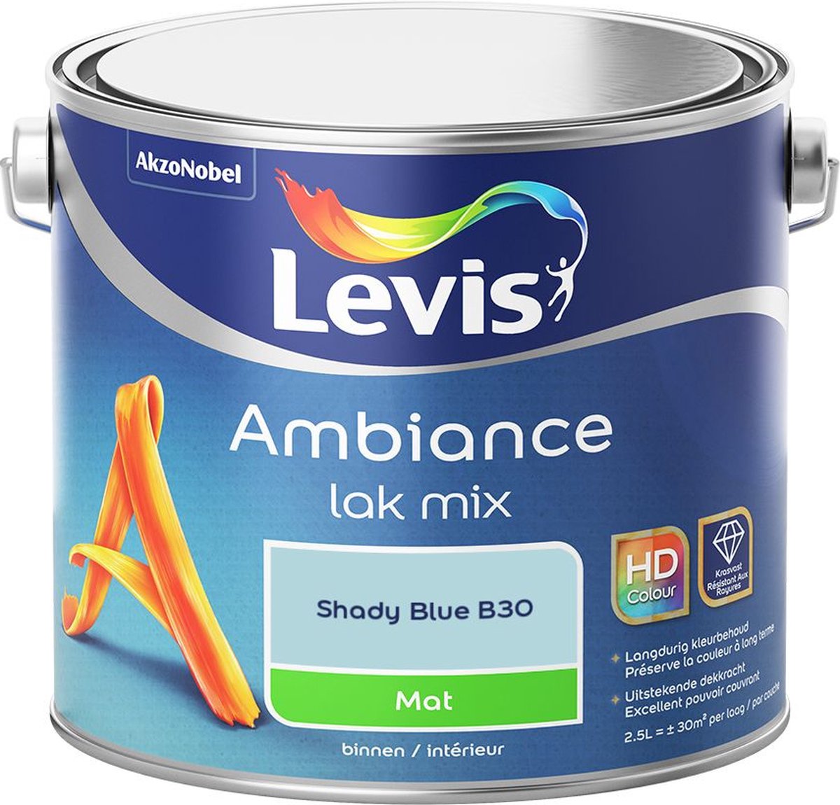 Levis - Ambiance Lak Mat Mix - Shady Blue B30 - Mengverf - 2,5 L
