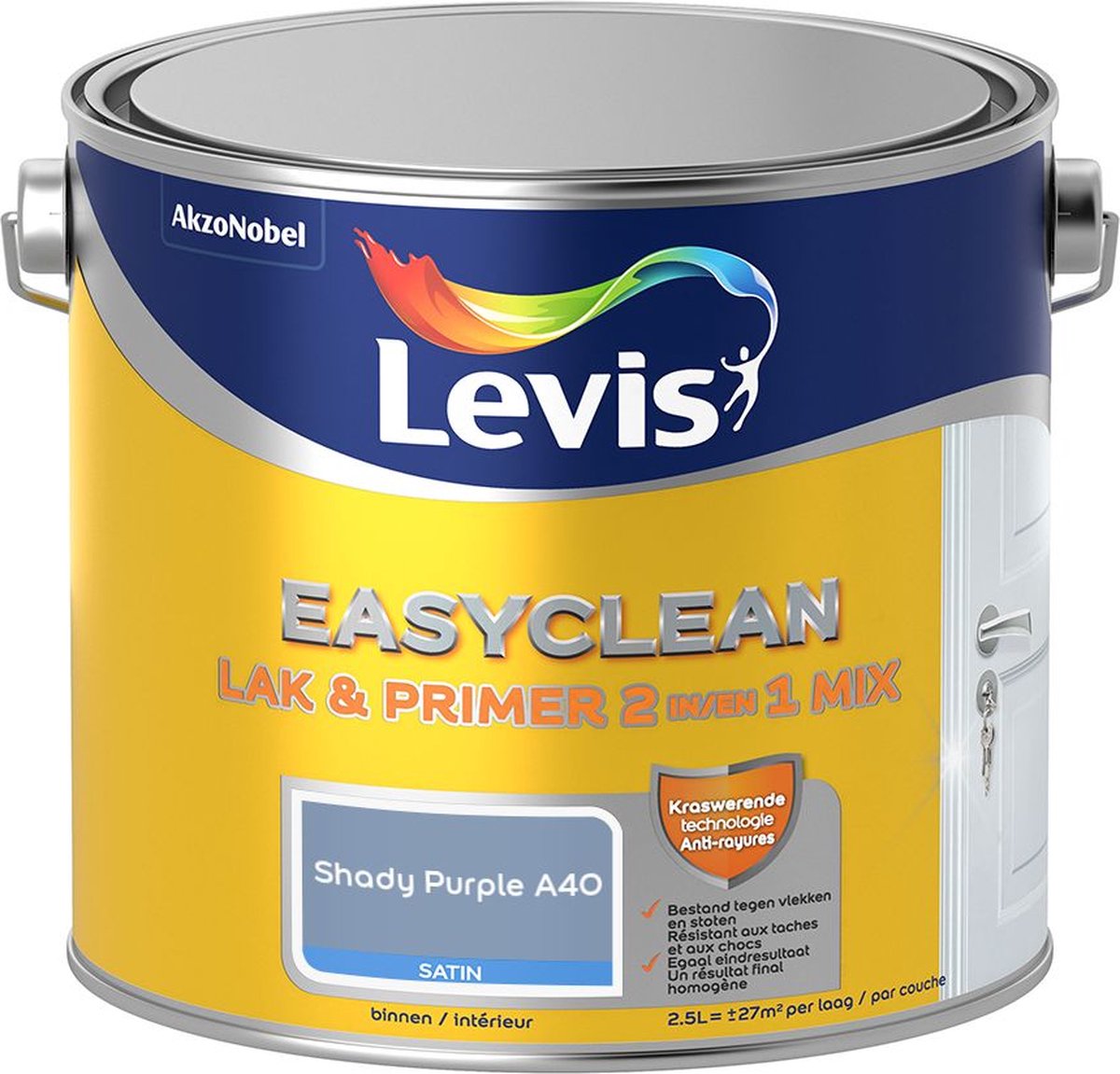 Levis - Easyclean Lak & Primer 2-In-1 Mix - Shady Purple A40 - Mengverf - 2,5 L