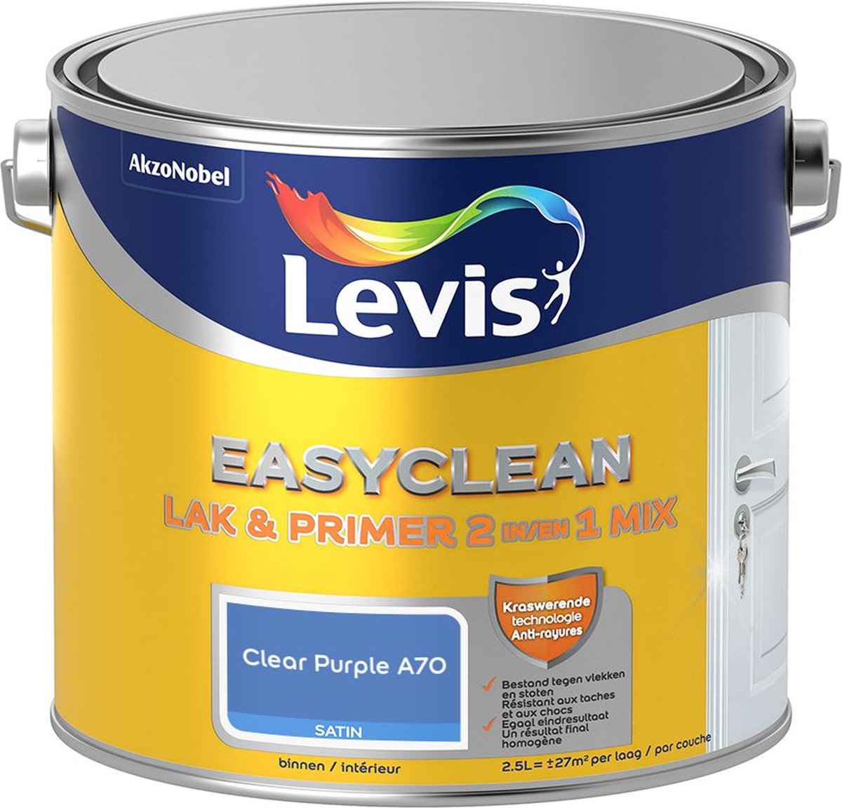 Levis - Easyclean Lak & Primer 2-In-1 Mix - Clear Purple A70 - Mengverf - 2,5 L