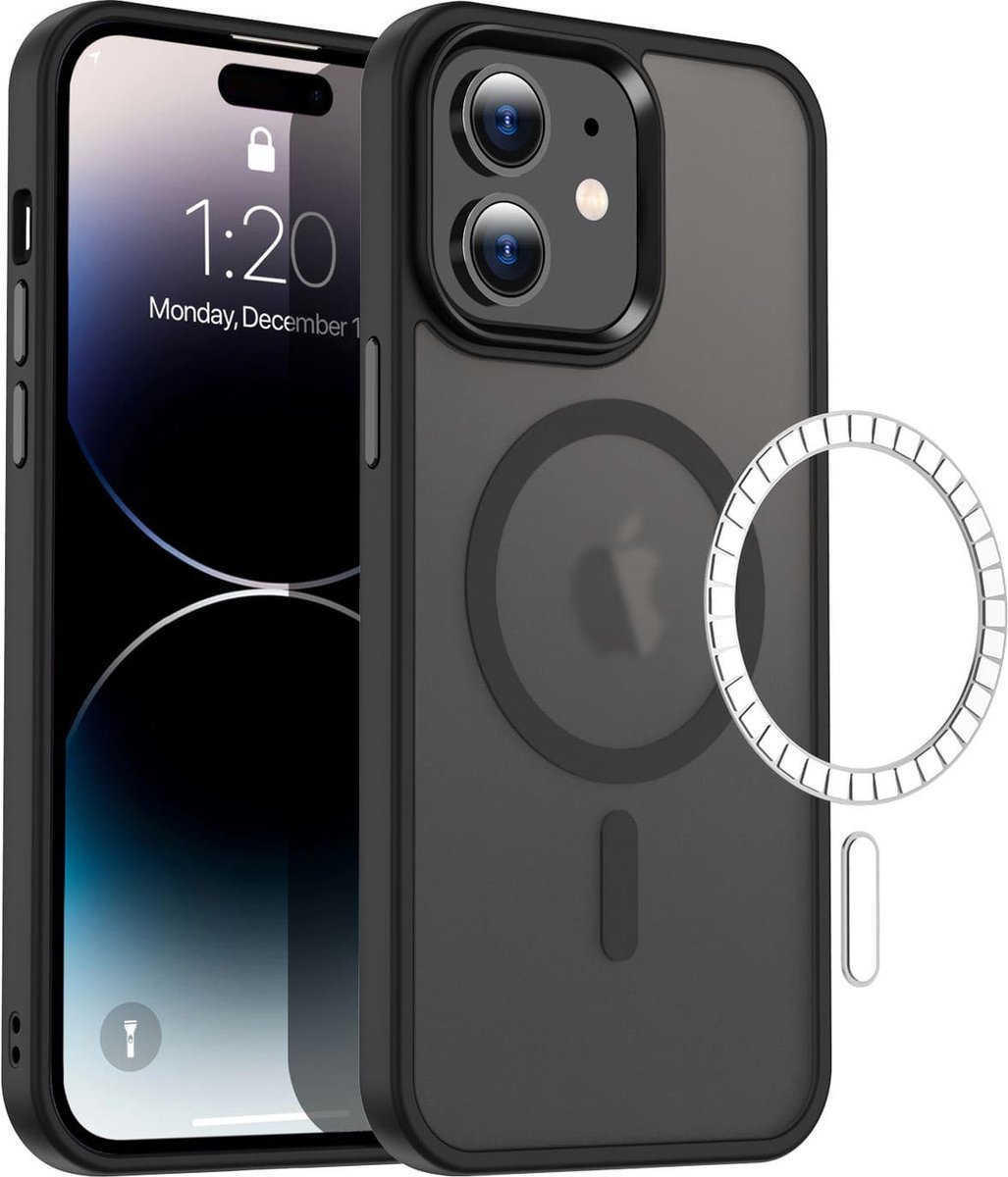 Casify Matte Hoesje geschikt voor MagSafe iPhone 11 Hoesje - Mat Zwart