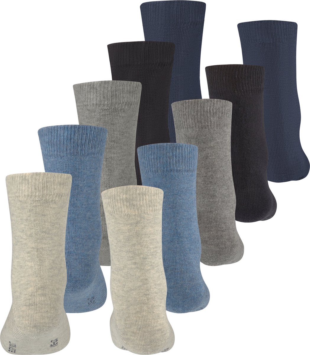 Esprit Solid Mix 5-Pack eenkleurig katoen multipack sokken kinderen veelkleurig - maat 35-38