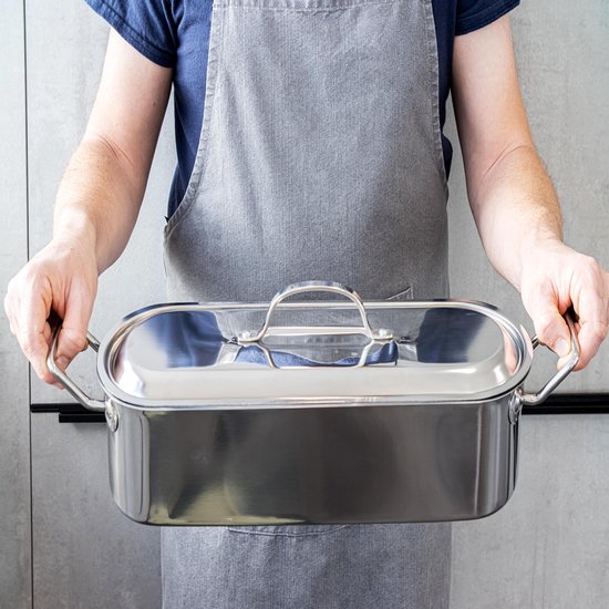 Pas de poêle à poisson en acier inoxydable avec insert 50cm