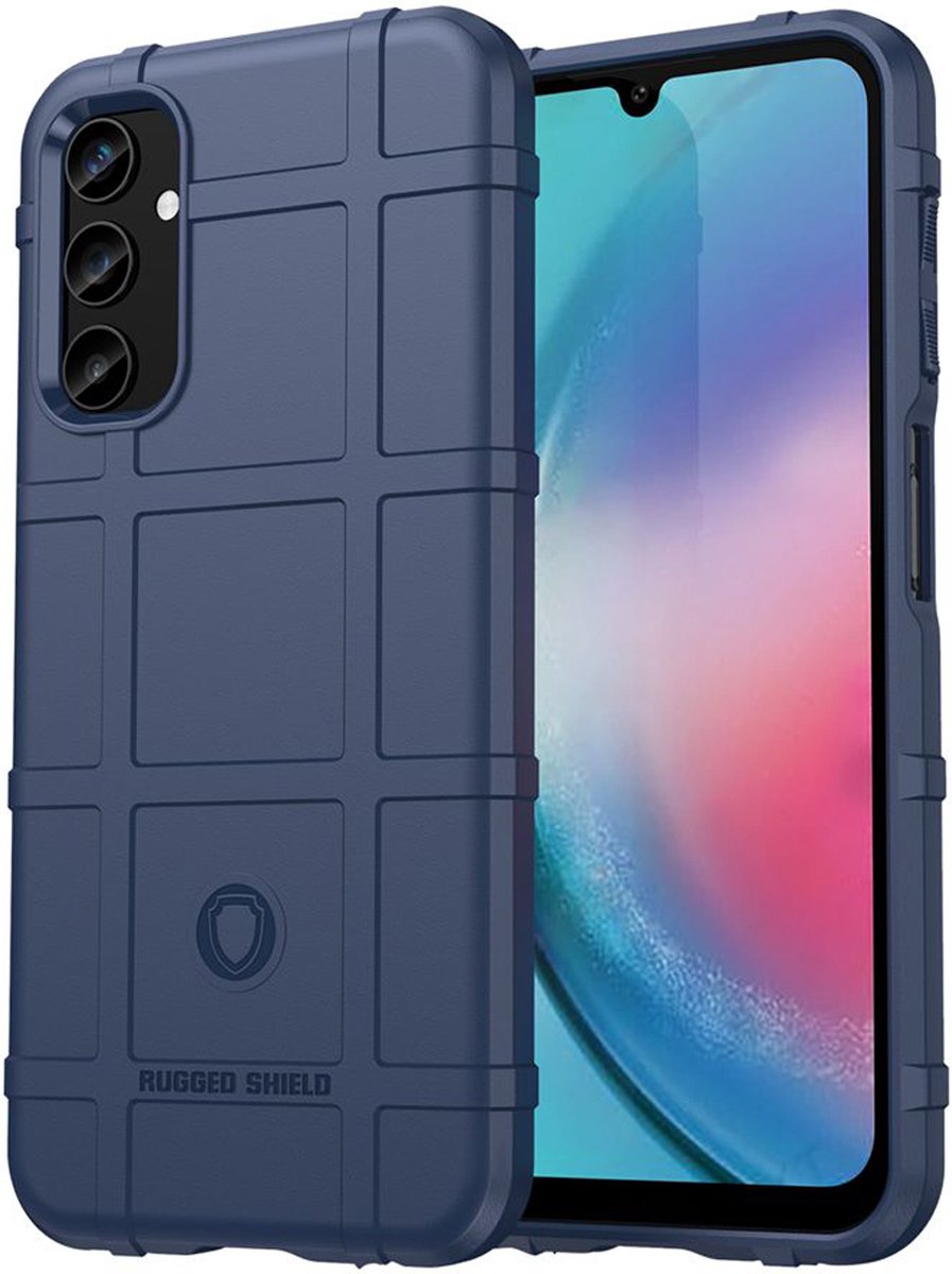 MobyDefend Hoesje - Geschikt voor Samsung Galaxy A25 - Rugged Shield TPU Backcover - Blauw